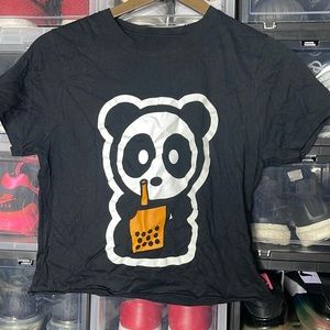 Panda drinking boba tee Tshirt